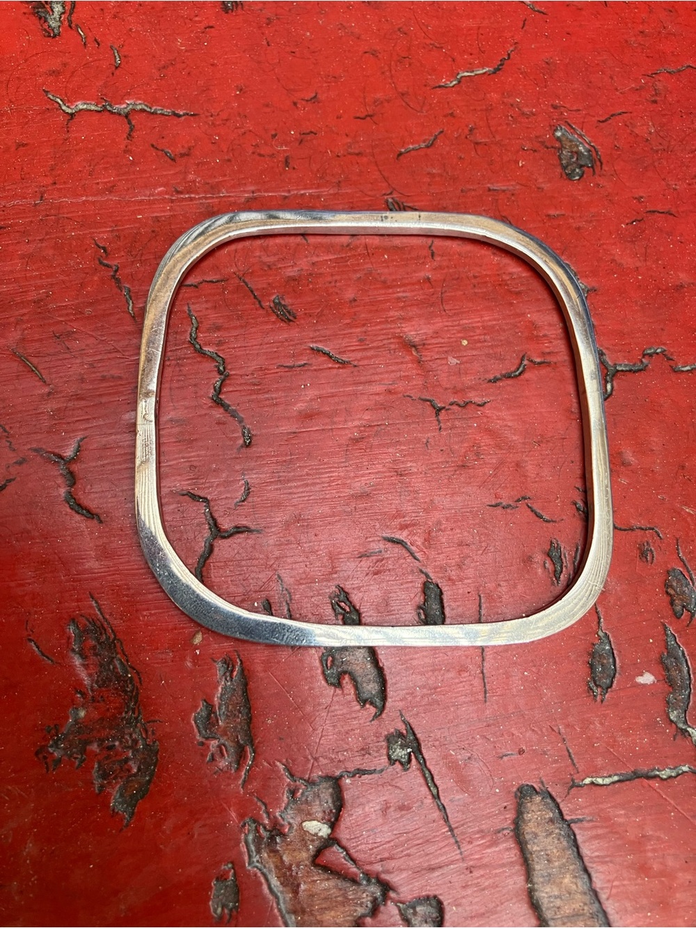 Vintage Sterling Silver Square Bangle Bracelet